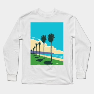 La Jolla Shores Beach in San Diego California WPA Poster Art Long Sleeve T-Shirt